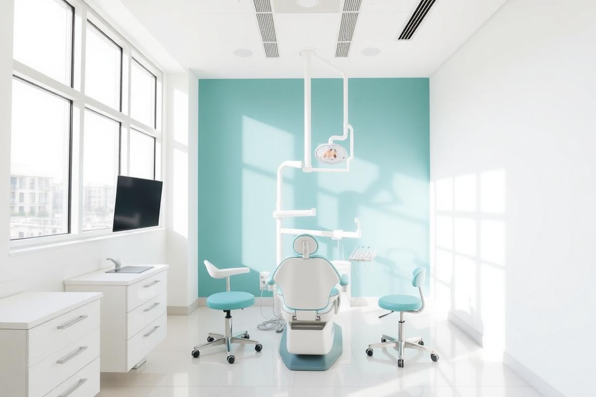 Modern dental treatment room with natural light